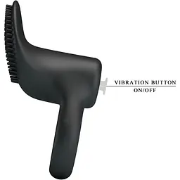 Віброкільце зі стимулятором із язичками Pretty Love LyBaile Cobra Penis Ring Vibrating Black, 5.1х2.6 см (чорний) - мініатюра 5