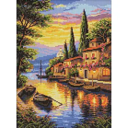 Алмазна мозаїка "Вечірня пристань" art_selena_ua Ideyka AMO20485, 30х40 см