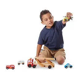 Ігровий набір Melissa & Doug дерев'яний аварійний перевізник-трейлер (MD14610) - мініатюра 4