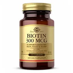 Біотин Biotin 300 мкг 100 таблеток