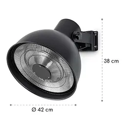 Інфрачервоний обігрівач Blumfeldt Heatbell Wall 800/1200/2000 Вт (10038413) - мініатюра 3