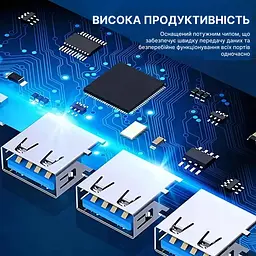 USB-хаб USB 3.0 Type-A на 4 порти: 1 x USB 3.0 та 3 x USB 2.0, алюмінієвий корпус, сріблястий (4USB-A) - мініатюра 4