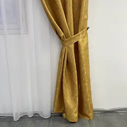 Жакардові штори "пісок" золотого кольору на тасьмі 2шт. 150х270 ALBO pbe0052479 - мініатюра 3