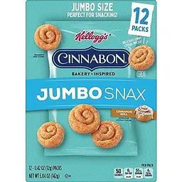 Снеки корисний перекус Cinnabon Kellogg's Jumbo Snax Cereal Snacks 12х12g - мініатюра 2
