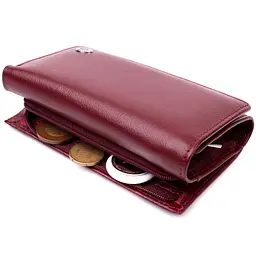 Симпатичний жіночий гаманець у три складання з натуральної шкіри ST Leather 19470 бордовий - мініатюра 10