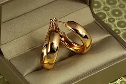 Сережки Xuping Jewelry колечки масивні конго 2,2 см золотисті