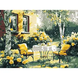 Картина за номерами "Затишний дворик" ©art_selena_ua Ідейка KHO6374, 30х40 см