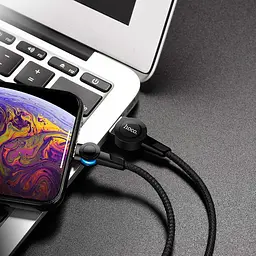 USB Cable Hoco S8 Magnetic Lightning Black 1m - мініатюра 3