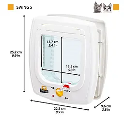 Дверцята для собак та котів Ferplast Swing 5 білі 22.5x25.2x9.6 см 72103011 - мініатюра 2