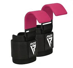 Гаки для тяги на зап'ястя RDX W5 Gym Hook Strap Pink Plus (WAN-W5P+)