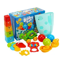 Дитячий подарунковий набір Baby set 6 в 1 3274TXK пірамідка, органайзер для ванни - мініатюра 5
