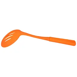 Шумівка кухарська пластикова перфорована з прорізами 34 см, Kitchen Master Помаранчевий 85685 - мініатюра 9