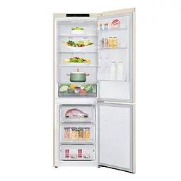 Холодильник LG 186x60х68 холодильне відділення 234 л морозильне відділення 107 л 2 двері А+ NF бежевий (GC-B459SECL) - мініатюра 2