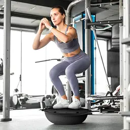 Балансувальна півсфера Gymtek Flex Core Half Ball 58см з еспандерами + насос чорний - мініатюра 3