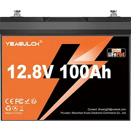 Акумулятор Yeagulch LiFePO4 12V (12.8V/100Ah/1280Wh) (YEAGULCH-12.8V/100Ah Mini)