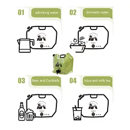 Портативна Міні-складна Сумка Для Води 8л Для Кемпінгу water bag - мініатюра 5