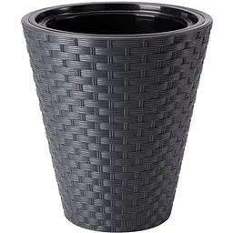 Горщик для квітів Form-Plastic Rattana-30 14.1 л антрацит (3800-014)