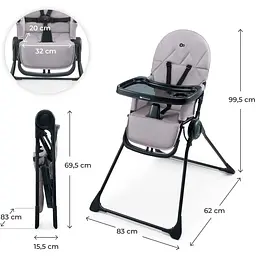 Стільчик для годування Kinderkraft Binci Grey (KHBINC00GRY0000) - мініатюра 2