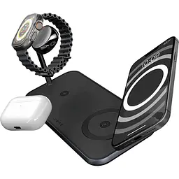 Бездротовий зарядний пристрій Zens Dual + Watch Aluminium Wireless Charger Black (ZEDC05BM/00) - мініатюра 3