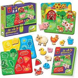 Гра розвиваюча з липучками Vladi Toys Де чиє дитинча? Вивчаємо кольори (VT1310-05) - мініатюра 3