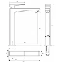 Змішувач для раковини Omnires Parma chrom (PM7412CR) - мініатюра 3