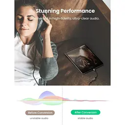 Перехідник Ugreen USB-C to 3.5mm M/F 0.10m AV161 (80154) - мініатюра 4