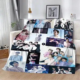 Плед плюшевий подарунковий 3D BTS 160х200 см