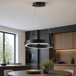 Світлодіодна підвісна люстра Artlight 2462/400BK із розімкненим чорним кільцем, 30W