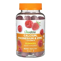 Магній Lifeable (Calcium + Vitamin D Adult) - 90 gummies, для імунітету