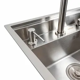 Кухонна мийка CM 47x38 прихована нержавійка Platinum Handmade + змішувач, Нержавіюча сталь - мініатюра 5