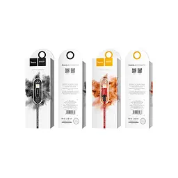 Кабель HOCO X14 USB to iP 2A, 2m, nylon, aluminum connectors, Чорний - мініатюра 2