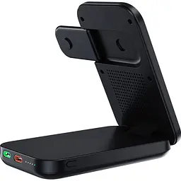 Бездротовий зарядний пристрій Choetech Qi2 3in1 Magnetic Charger Holder 10000mAh 15W Black (B750-CCBK) [127159] - мініатюра 3