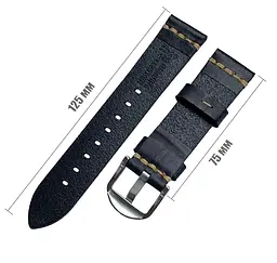 Шкіряний ремінець Primolux C052B Steel buckle для годинника Xiaomi Amazfit GTR 47 мм, Lite 47 мм Black - мініатюра 3