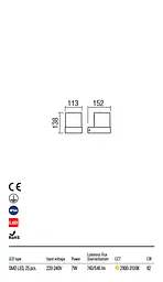 Бра вуличне CUBE AP LED SMD 7W IP54 DG 3000K (5.1.2) Redo 9559 - мініатюра 3