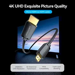 Кабель мультимедійний HDMI M to HDMI micro M 1.5m V2.0 4K 60Hz 18Gbps HDR Dolby Vention (AGIBG) - мініатюра 5