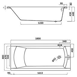 Ванна Cersanit Korat 180x80 с ножками S301-295 - мініатюра 2