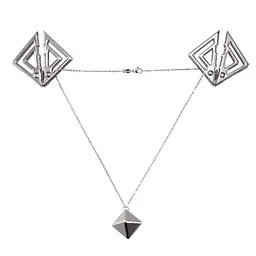 Затискачі для сосків із важким підвісом LOCKINK Adjustable Nipple Clamps with Heavy Pendant, під срібло - мініатюра 1