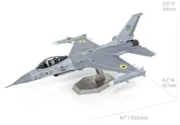 Металевий 3D конструктор "Винищувач F-16 Fighting Falcon на озброєнні Повітряних Сил України" (ME1046U) - мініатюра 7