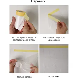 Плівка захисна Alloid з малярною стрічкою 1100 мм x 30 м (PF-0730110) - мініатюра 3