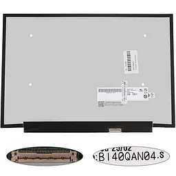 Матрица 14.0" B140QAN04.S (2880*1800 40pin(eDP 400cd/m2) LED SLIM(без планок и проушин) матовая разъем справа внизу) для