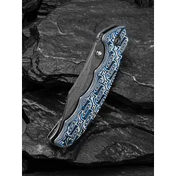 Ніж складаний туристичний Civivi Pentad (8.8 см) Damascus / Micarta синій/білий - мініатюра 11