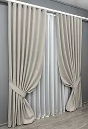 Комплект штор VR-Textil Ashen Night блекаут 2 шт 150x290 см попелястий (1842ш) - мініатюра 3