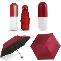 Кишенькова парасолька у футлярі-капсулі UFT Umbrella U1 Bordo - мініатюра 3