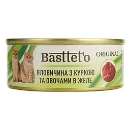 Вологий корм для котів Basttet'o Original яловичина з куркою та овочами в желе 85 г - мініатюра 2
