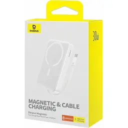 Зовнішній акумулятор Baseus Magnetic Mini 10000mAh 30W White (P1002210B223-00) [140838] - мініатюра 12