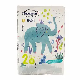 Підгузники Babydream FUN&FIT 2 Mini (3-6 кг), 66 шт