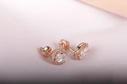 Сережки гвоздики з червоного золота S-0089