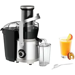 Соковитискач Tefal Nutri XXL відцентрований 1000 Вт чаша 0.8 л жмих 2.2 л жолоб на ціле яблуко пластик/метал чорно-сірий (ZE660D10) - мініатюра 4