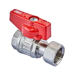 Кран кульовий Roho R115-050 -1/2"x1/2" ВВ прямий Н/Г, ручка "метелик" червона RO0231