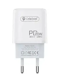 Зарядний пристрій Celebrat C-H3 Type C + USB QC3.0 20W Charger White - мініатюра 3